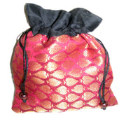 BROCADE FABRIC DRAWSTRING POUCH