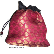 BROCADE FABRIC DRAWSTRING POUCH