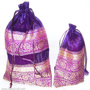 LARGE ORGANZA POUCH WITH 5 BORDER