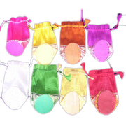 MEDIUM ROUND BASE ORGANZA POUCH WITH 2 BORDER
