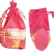 MEDIUM ROUND BASE ORGANZA POUCH WITH 2 BORDER