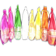 MEDIUM ROUND BASE ORGANZA POUCH WITH 2 BORDER