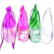 MEDIUM ROUND BASE ORGANZA POUCH WITH 2 BORDER