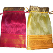 MEDIUM SIZE ORGANZA POUCH WITH 1 BORDER