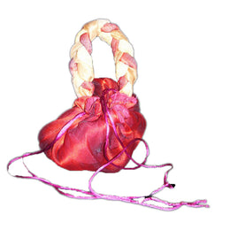 PLAIN ORGANZA POUCH WITH BRAID HANDLE