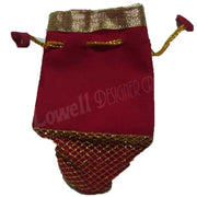 ROUND BASE GOLDEN NET VELVET POUCH