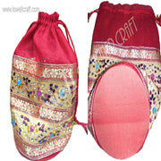 BEADED DOUBLE BORDER ORGANZA POUCH