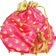 SATIN POUCH WITH PAISLEY PRINT