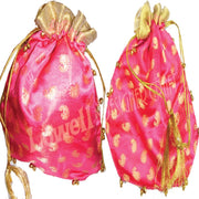 SATIN POUCH WITH PAISLEY PRINT