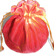 ROUND BASE CHECK DESIGN ORGANZA POUCH