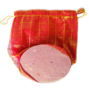 ROUND BASE CHECK DESIGN ORGANZA POUCH