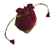 SQUARE BASE VELVET DRAWSTRING BAG WITH BORDER