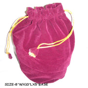 ROUND BASE PLAIN VELVET DRAWSTRING POUCH