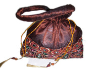 EMBROIDERED BORDER DRAWSTRING POUCH