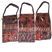 EMBROIDERED BORDER DRAWSTRING POUCH