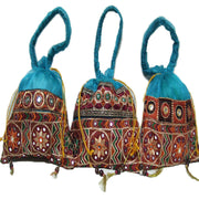 EMBROIDERED BORDER DRAWSTRING POUCH