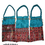 EMBROIDERED BORDER DRAWSTRING POUCH