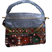 EMBROIDERED BORDER DRAWSTRING POUCH