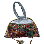 EMBROIDERED BORDER DRAWSTRING POUCH