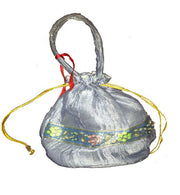 EMBROIDERED BORDER DRAWSTRING POUCH