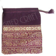 MEDIUM SIZE ORGANZA POUCH WITH 4 BORDER