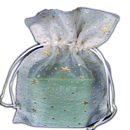 LARGE SIZE STAR PRINT ORGANZA POUCH