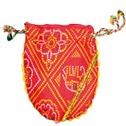 BANDHANI PRINT DRAWSTRING POUCH