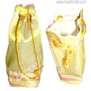 SQUARE BASE ORGANZA POUCH  BORDER