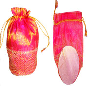 MEDIUM SIZE ORGANZA POUCH WITH GOLDEN NET