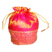 MEDIUM SIZE ORGANZA POUCH WITH GOLDEN NET