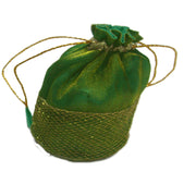 MEDIUM SIZE ORGANZA POUCH WITH GOLDEN NET