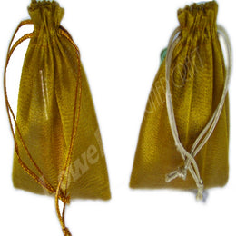MEDIUM SIZE PLAIN GOLDEN ORGANZA POUCH