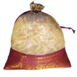 LARGE ORGANZA POUCH WITH 1 BORDER