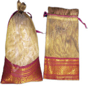 LARGE ORGANZA POUCH WITH 1 BORDER