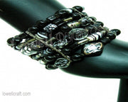 BLACK GLASS BEAD BRACELET
