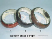 WOODEN BANGLE WITH BRASS