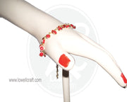 RED GLASS  BEAD BRACELET