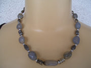 GLASS & METAL  BEAD NECKLACE