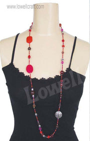 GLASS & METAL  BEAD NECKLACE