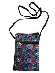 MIRROR & ZARI  EMBROIDERY BORDER MOBILE & PASSPORT BAG