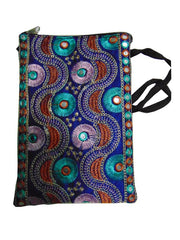 MIRROR & ZARI  EMBROIDERY BORDER MOBILE & PASSPORT BAG