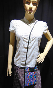 MIRROR & ZARI  EMBROIDERY BORDER MOBILE & PASSPORT BAG