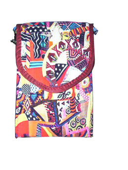 DIGITAL PRINT ETHNIC  MOBILE  BAG WITH KEY RING