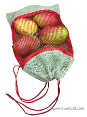 FRUIT PACKING JUTE DRAWSTRING MESH BAG