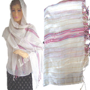LUREX  COTTON STRIPE SCARF