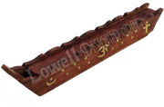 WOOD INCENSE STICK BOX WITH BRASS INLAY