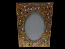 WOODEN PHOTO FRAME HAND PAINTED FLOWER DESIGN