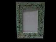 WOODEN PHOTO FRAME HAND PAINTED FLOWER DESIGN