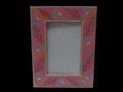 WOODEN PHOTO FRAME HAND PAINTED LEAF DESIGN