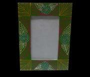 WOODEN PHOTO FRAME HAND PAINTED LEAF DESIGN